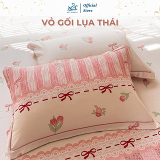 Bộ ga giường và vỏ gối lụa thái M2T BEDDING mềm, mịn, mát gồm 1 ga giường và 2 vỏ gối nằm