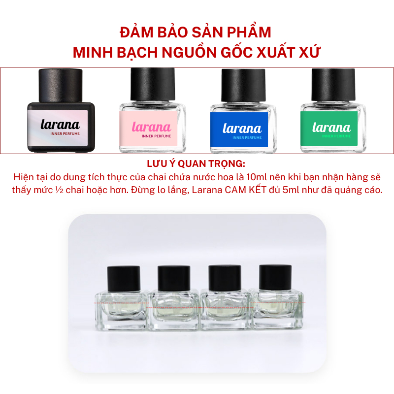 Nước hoa vùng cá nhân  Larana Inner Perfume  phiên bản Eau De Fres 5ml hương thơm tươi mát  thư giản