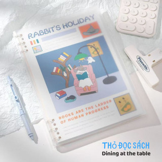 Sổ vở còng liền bìa lót siêu xinh sắn RABIT'S HOLIDAY + Ruột Giấy BONZAI