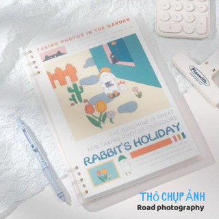 Sổ vở còng liền bìa lót siêu xinh sắn RABIT'S HOLIDAY + Ruột Giấy BONZAI
