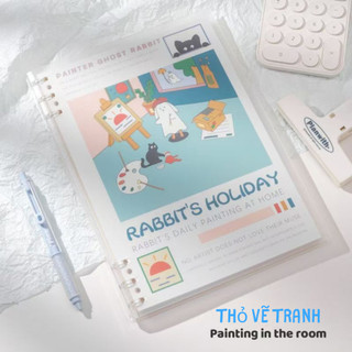 Sổ vở còng liền bìa lót siêu xinh sắn RABIT'S HOLIDAY + Ruột Giấy BONZAI