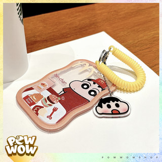 Bao Đựng Thẻ Nhân Viên Dọc Nhựa Mica Trong Suốt Phong Cách Nhân Vật Hoạt Hình Shin Food Red Funny Anime Cute Đáng Yêu