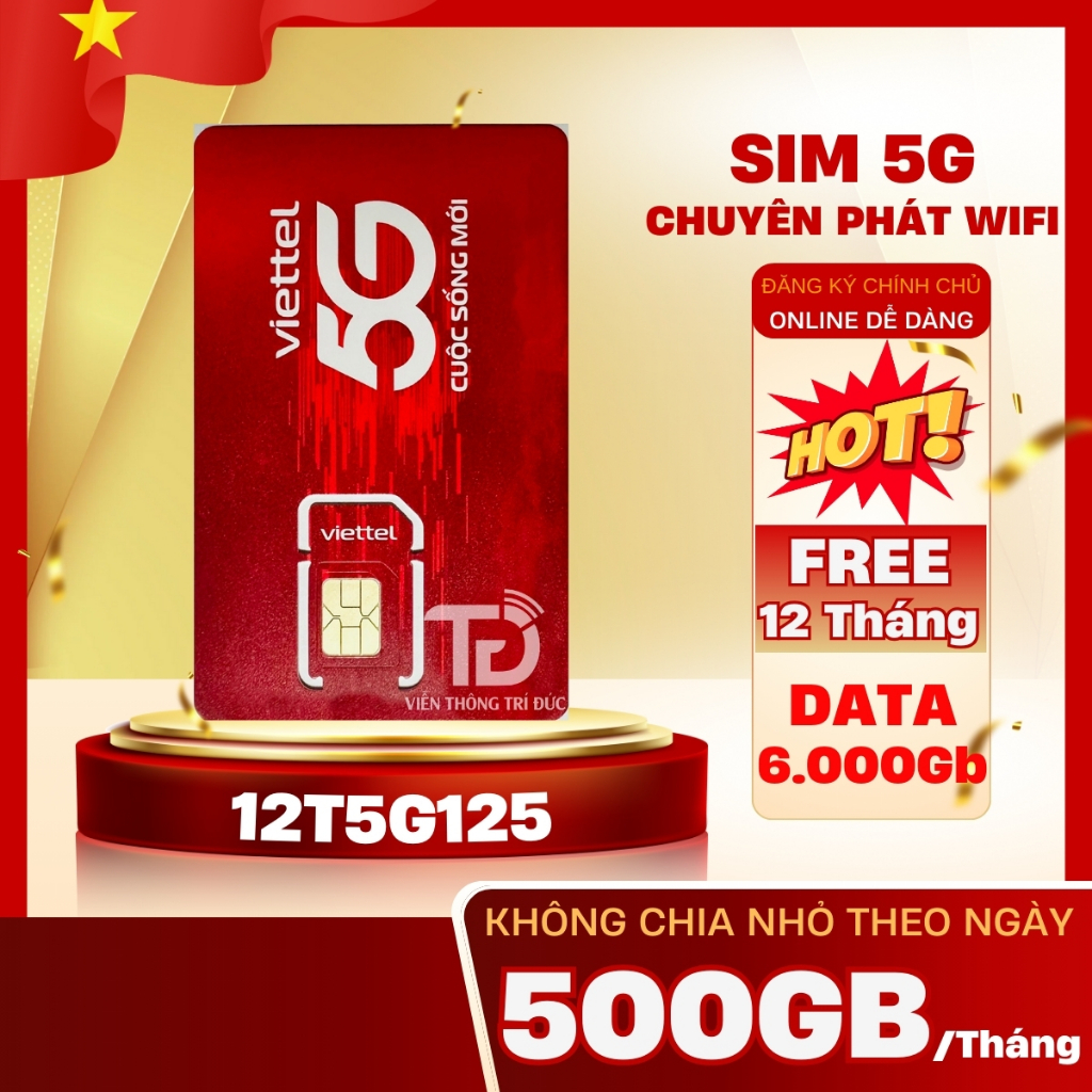 SIM 4G Viettel Trọn Gói 1 Năm Không Giới Hạn Data