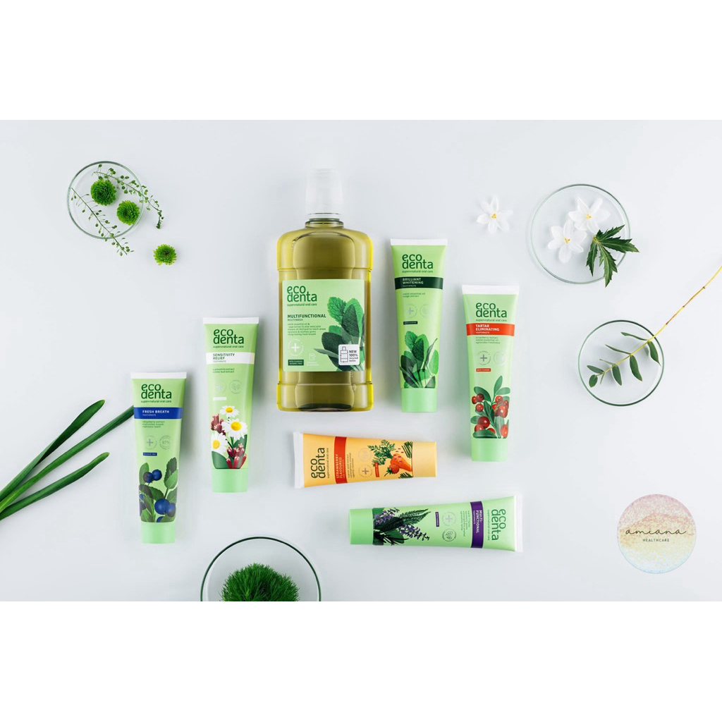 Kem đánh răng thảo mộc tự nhiên ngăn ngừa mảng bám + thơm miệng ECODENTA 7 loại thảo mộc 100ml