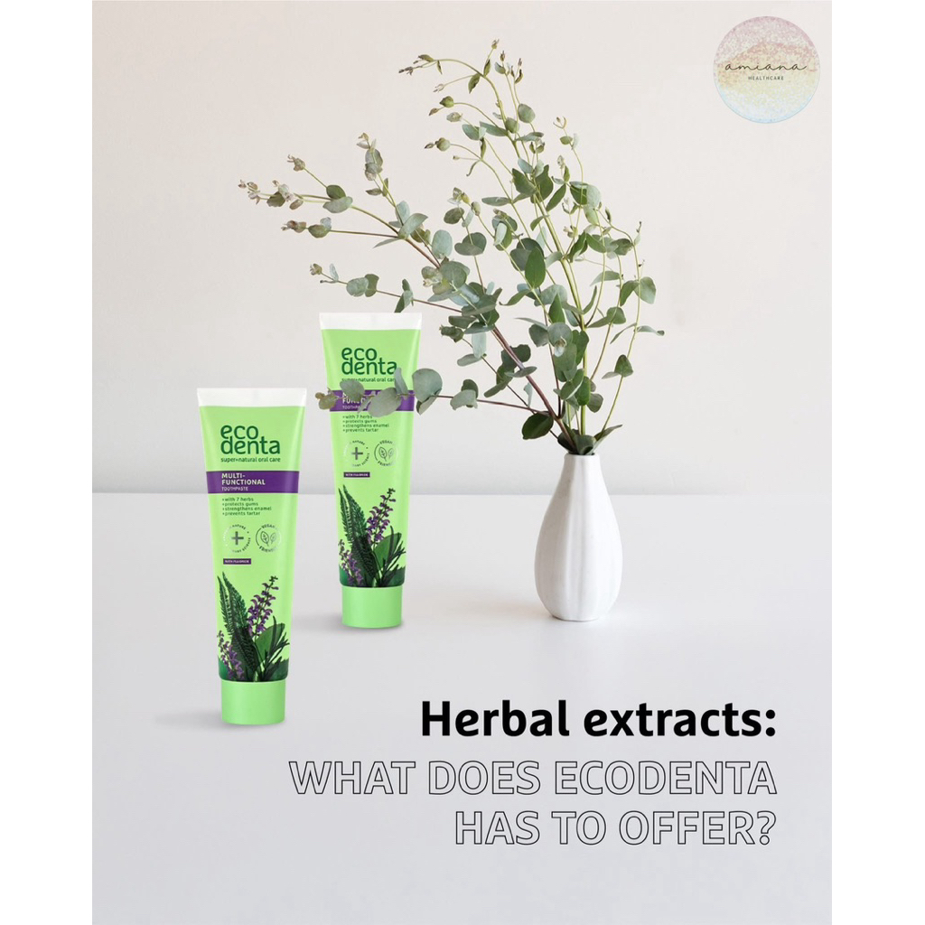 Kem đánh răng thảo mộc tự nhiên ngăn ngừa mảng bám + thơm miệng ECODENTA 7 loại thảo mộc 100ml