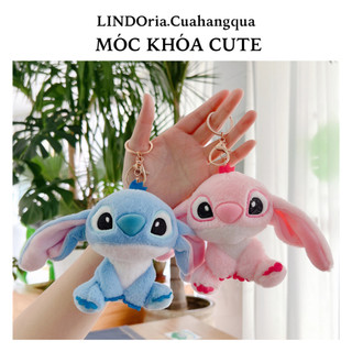 LINDOria Móc Khóa Stitch Cute, Quà Tặng Xinh Xắn, Đáng yêu, Treo balo, cặp