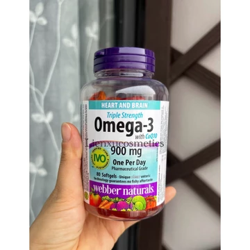 Viên dầu cá Webber Natural omega 3 900mg& CoQ10 80 viên; HSD 2030
