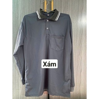 áo thun lao động tay dài nam có cổ, có túi trước ngực vải mền đẹp