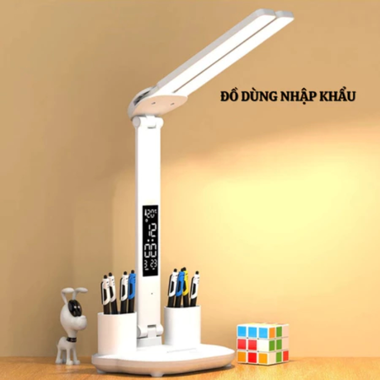 Đèn học chống cận tích hợp đồng hồ màn hình led-Đèn cắm trực tiếp