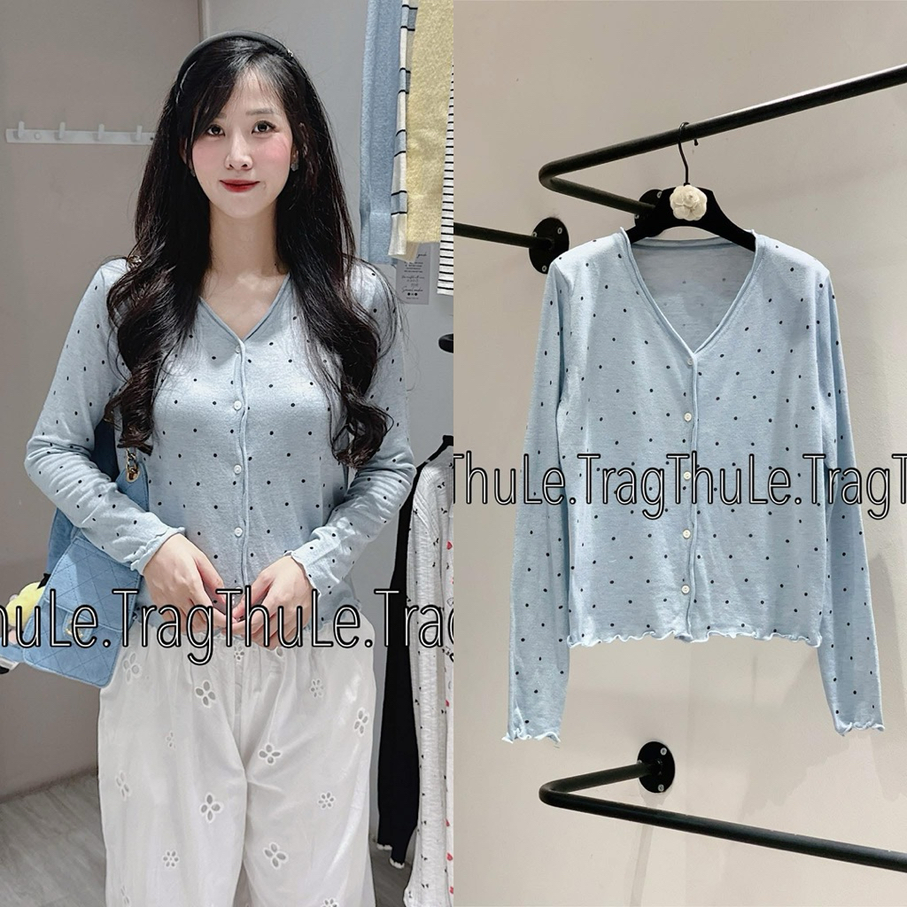 [𝐒𝐮𝐙𝐲] Áo Len Cadigan Mỏng MTG Chấm Bi QCCC (50-54kg 1m55 trở lên)