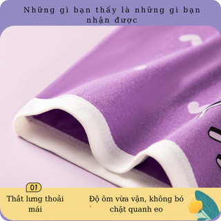 Set 4 Quần lót bé gái đùi ngắn họa tiết dễ thương - Quần chíp trẻ em chất cotton co giãn êm ái L8029