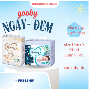 Bỉm ngày ,đêm Gooby Extra Quần/Dán siêu mỏng mềm, thấm hút tốt size dán NB/S/M quần M/L/XL/XXL/XXXL