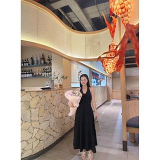 ( New design) Đầm linen Hàn Lalin dress cổ yếm tim dáng xoè cao cấp - Phong cách gợi cảm sang trọng - REN STUDIO