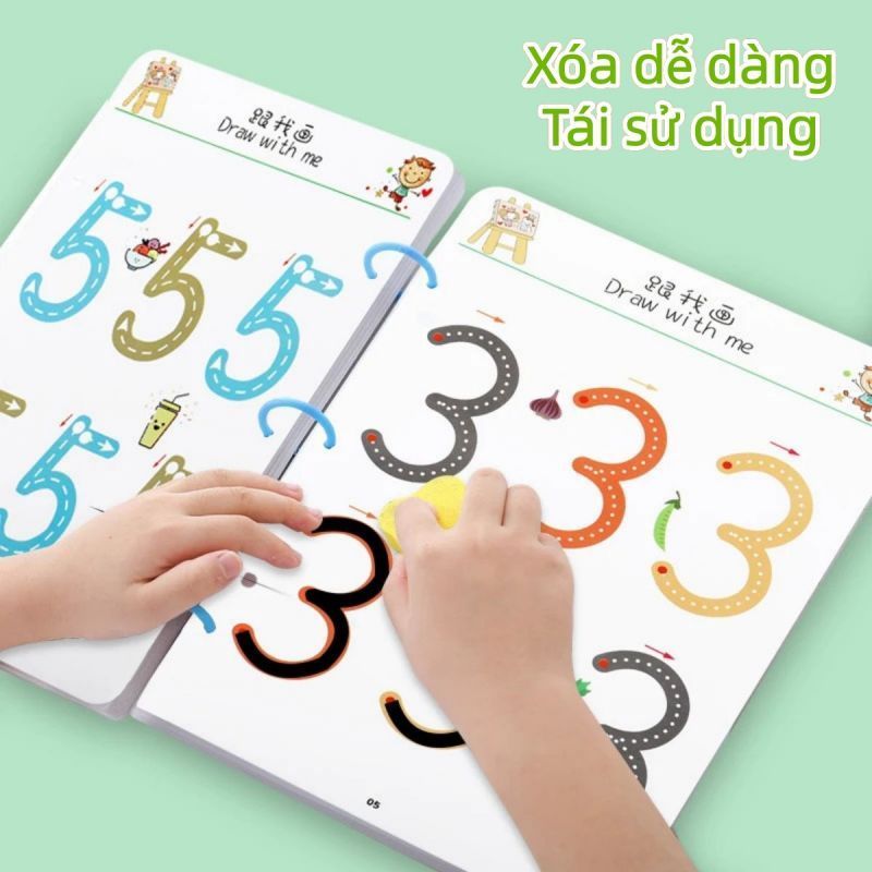 Tập Tô Vẽ Thông Minh Xóa Được,Chủ Đề Và Bóc Dán Học Toán Cho Bé,Tập Viết Xóa Được 64 Trang,Đồ Chơi Giáo Dục Montessori