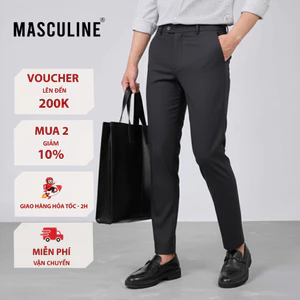 Quần âu Beggi nam trẻ MASCULINE MCR501 - Quần vải dài phom dáng Carrot Relax co giãn nhẹ