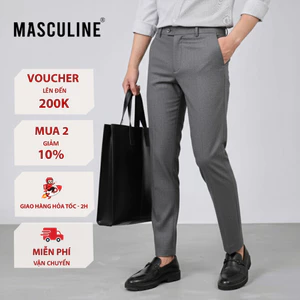 Quần âu nam trẻ MASCULINE MCR500 - Quần vải dài Beggi phom dáng Carrot Relax co giãn nhẹ
