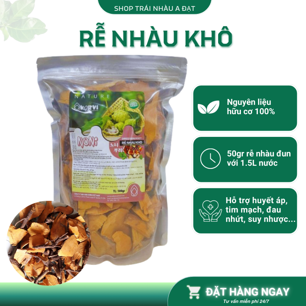 Rễ cây nhàu túi zip 500gr đun nước tiện lợi