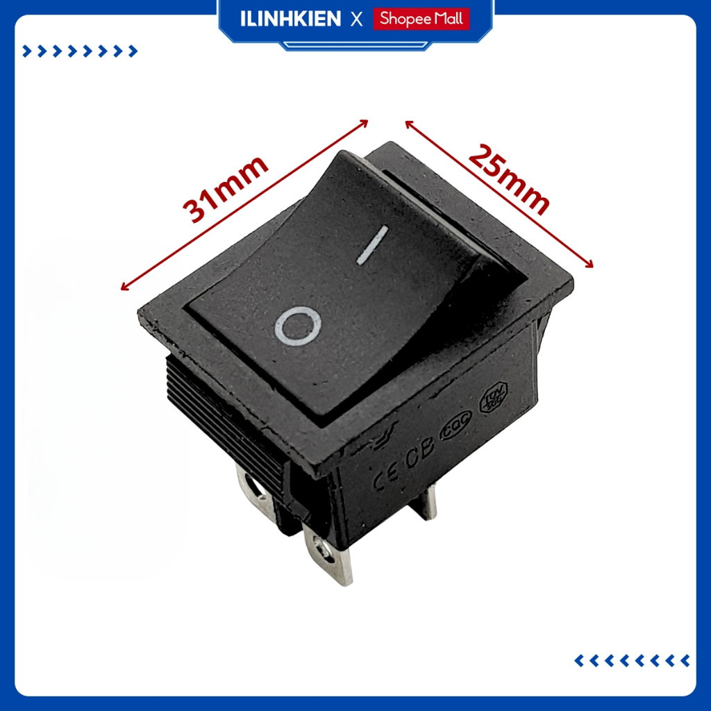 Công tắc bập bênh KCD4-201N 30A 250V 31x25mm 2 chế độ chất lượng tốt ILinhkien