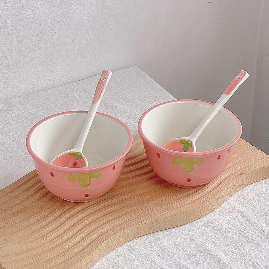 [2 BÁT 2 THÌA] Set 2 Bát 2 Thìa Sứ Nhiều Hình Dễ Thương, Bộ Bát Cơm Sứ In Hình Đáng Yêu SET2BAT