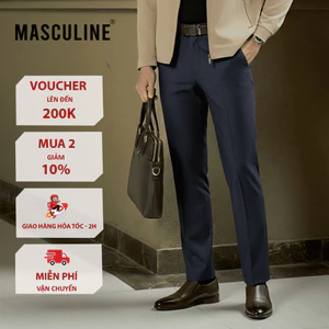 Quần âu nam trung tuổi MASCULINE MKL500 - Quần âu trung niên không ly dáng suông phom Regular