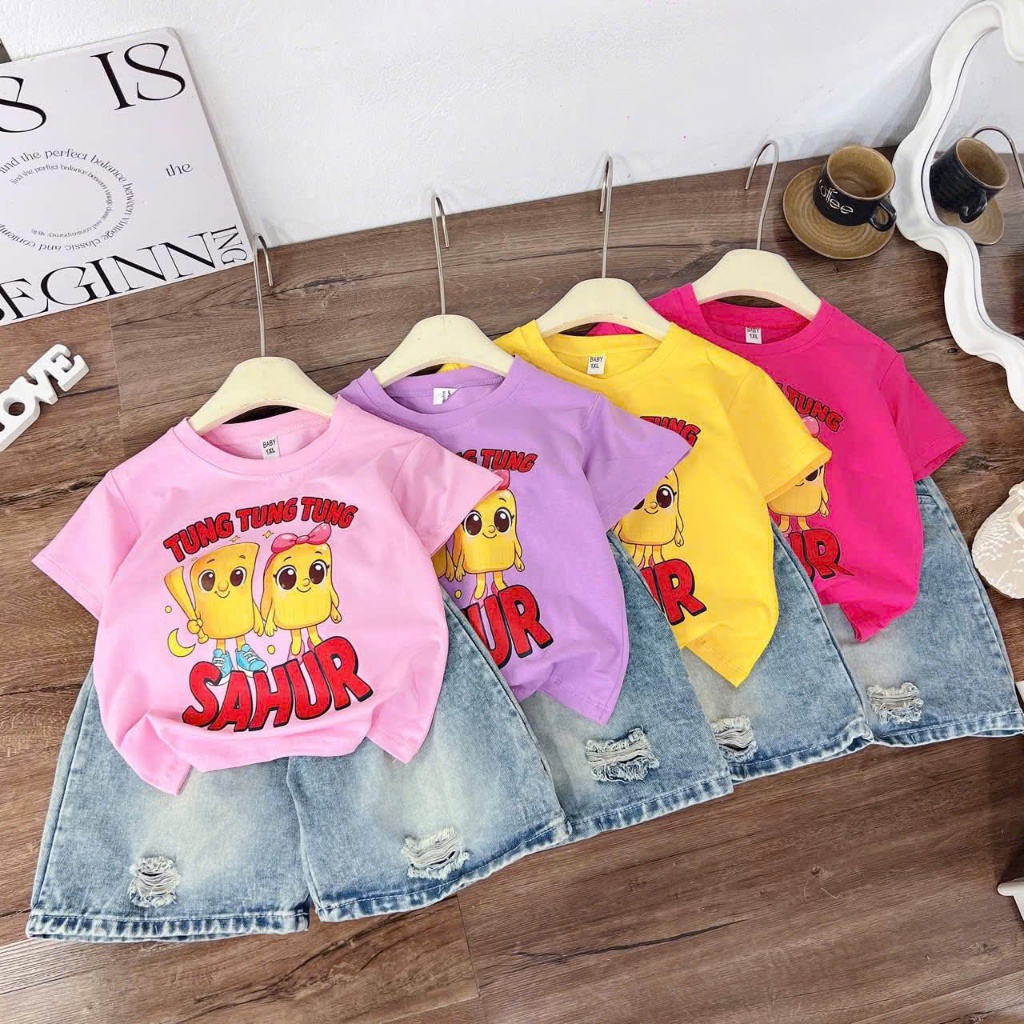 SET JEAN 2CT COTTON CHÍNH PHẨM CHO BÉ GÁI_set jean thời trang cho bé ...