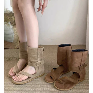 Boots xỏ ngón da lộn cá tính