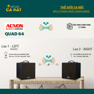 Loa Karaoke di động ACNOS QUAD 64 Ver2 - 180W(RMS) - 2026 -Tặng 2 chống lăn + dây optical