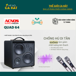 Loa Karaoke di động ACNOS QUAD 64 Ver2 - 180W(RMS) - 2026 -Tặng 2 chống lăn + dây optical