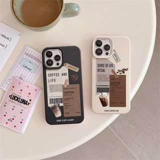 Ốp Lưng iPhone TPU Hoạ Tiết Da Mềm Coffee Chống Sốc, Chống Bẩn - iP 7/8/X/XS/11/12/13/14/15/16/17/Plus/Pro/Max/Air