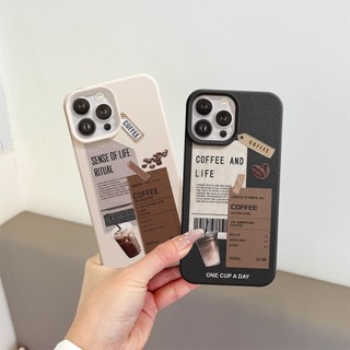 Ốp Lưng iPhone TPU Hoạ Tiết Da Mềm Coffee Chống Sốc, Chống Bẩn - iP 7/8/X/XS/11/12/13/14/15/16/17/Plus/Pro/Max/Air
