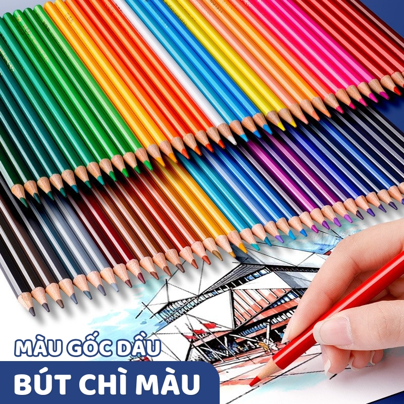 Hộp Bút Chì Màu Cao Cấp Chất Lượng Tốt, Giữ Màu Lâu Phai, Lõi Bền Chắc, Phù Hợp Học Sinh Sinh Viên