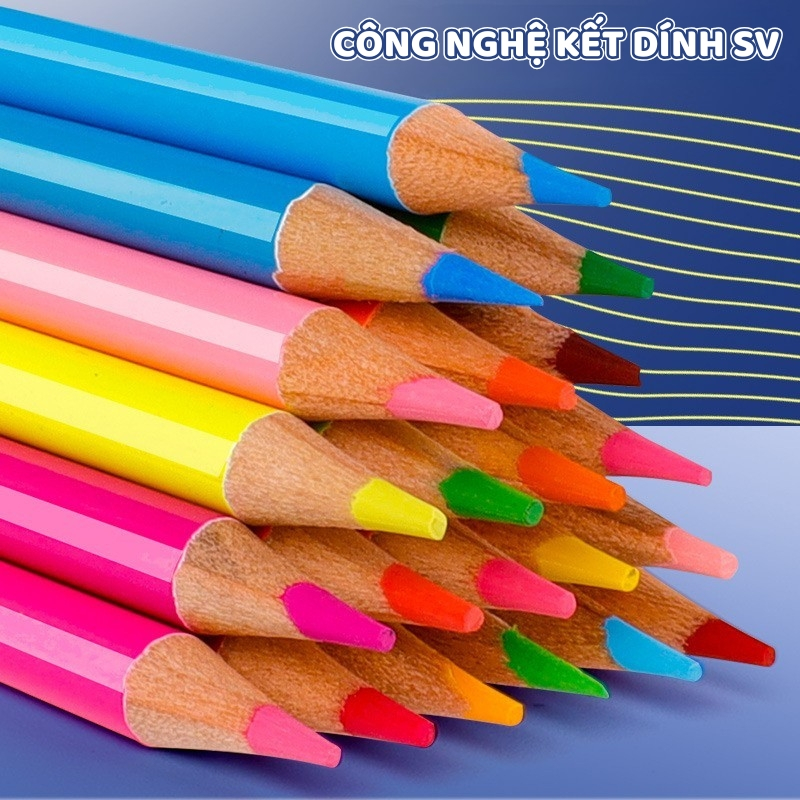 Hộp Bút Chì Màu Cao Cấp Chất Lượng Tốt, Giữ Màu Lâu Phai, Lõi Bền Chắc, Phù Hợp Học Sinh Sinh Viên
