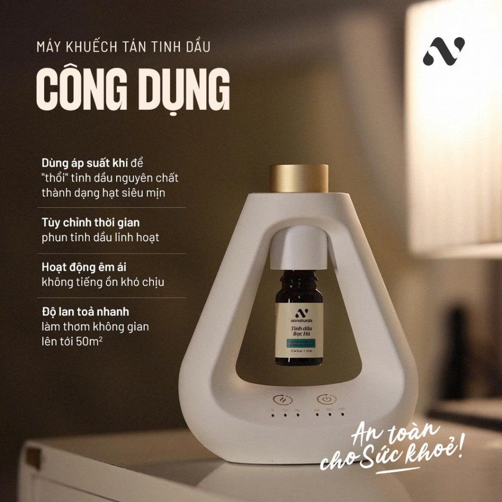 Máy xông tinh dầu không dùng nước, có pin - Sử dụng cho mọi không gian dưới 50m2 (KÈM QUÀ TẶNG)