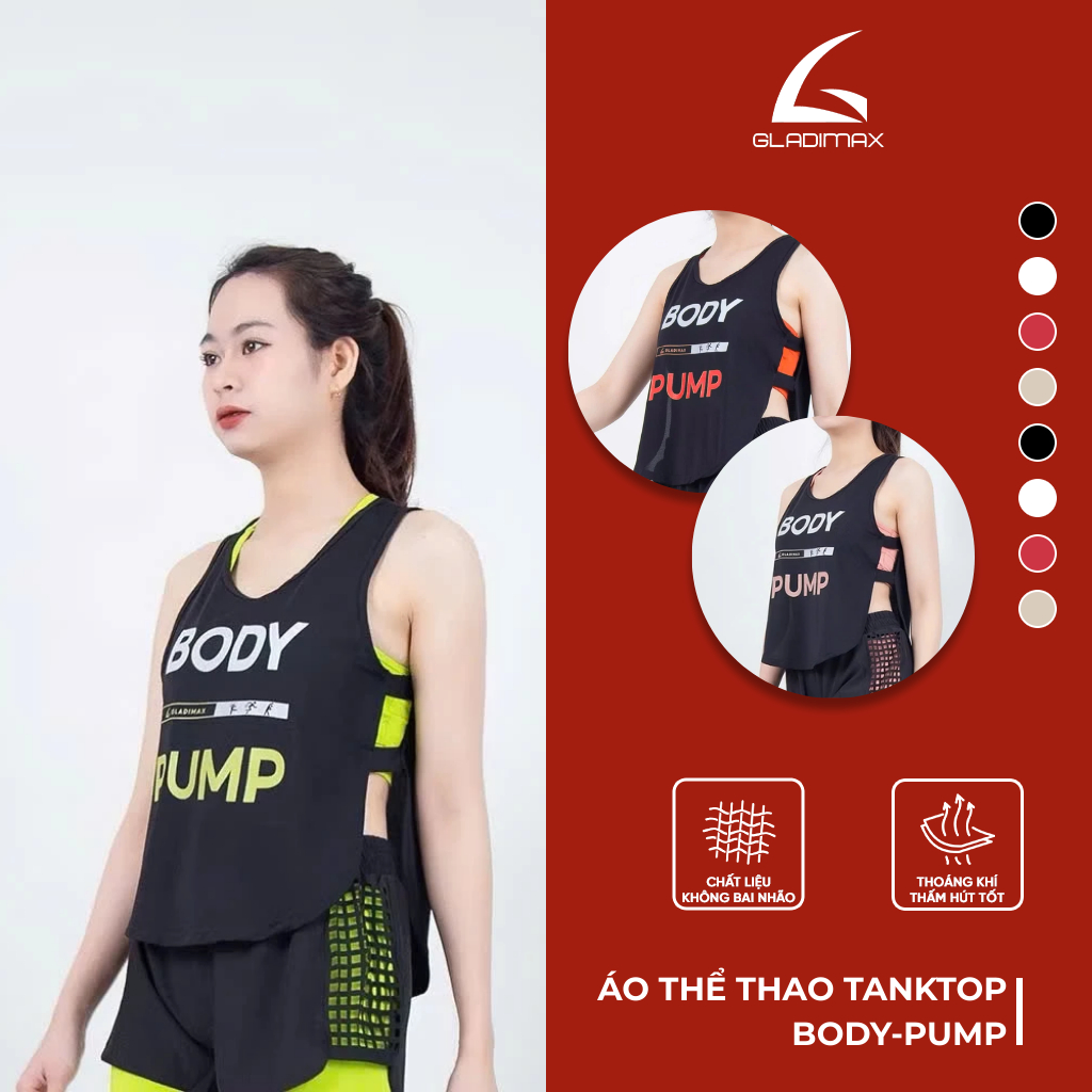 Áo thể thao Gladimax Tanktop TT02 thiết kế hiện đại, cá tính phù hợp cho đi tập, đi chơi,...