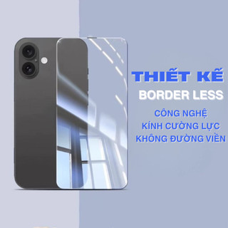 Kính Cường Lực iPhone Không Viền Đen Trong Suốt bảo vệ màng Loa KiNGBON MA-01 cho 12 - 17 Pro Max
