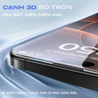 Kính Cường Lực iPhone Không Viền Đen Trong Suốt bảo vệ màng Loa KiNGBON MA-01 cho 12 - 17 Pro Max