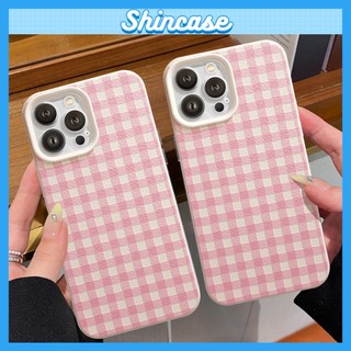 Ốp Lưng iPhone TPU Hoạ Tiết Da Mềm Kẻ Hồng Mềm Chống Sốc, Bảo Vệ Camera - iP X/XS/11/12/13/14/15/16/17/Plus/Pro/Max/Air