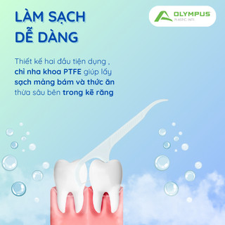 [ COMBO 12 túi ] tăm chỉ nha khoa OLYMPUS - Sản phẩm vệ sinh răng miệng hàng VIỆT NAM chất lượng cao