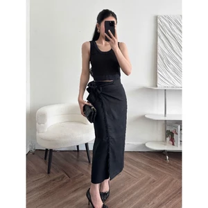 Chân váy midi linen MNG* bigsize - dư xịn