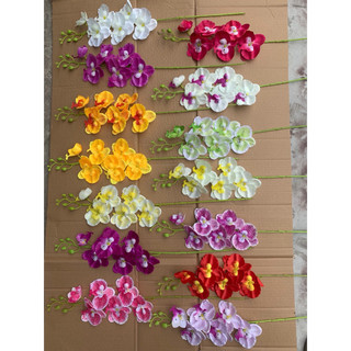cành lan hồ điệp in 3D 6bông(60cm)-bông lan vải lụa,trang trí chậu hoa,phòng khách, khách sạn,cà phê,trang trí quà tặng.
