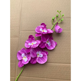 cành lan hồ điệp in 3D 6bông(60cm)-bông lan vải lụa,trang trí chậu hoa,phòng khách, khách sạn,cà phê,trang trí quà tặng.