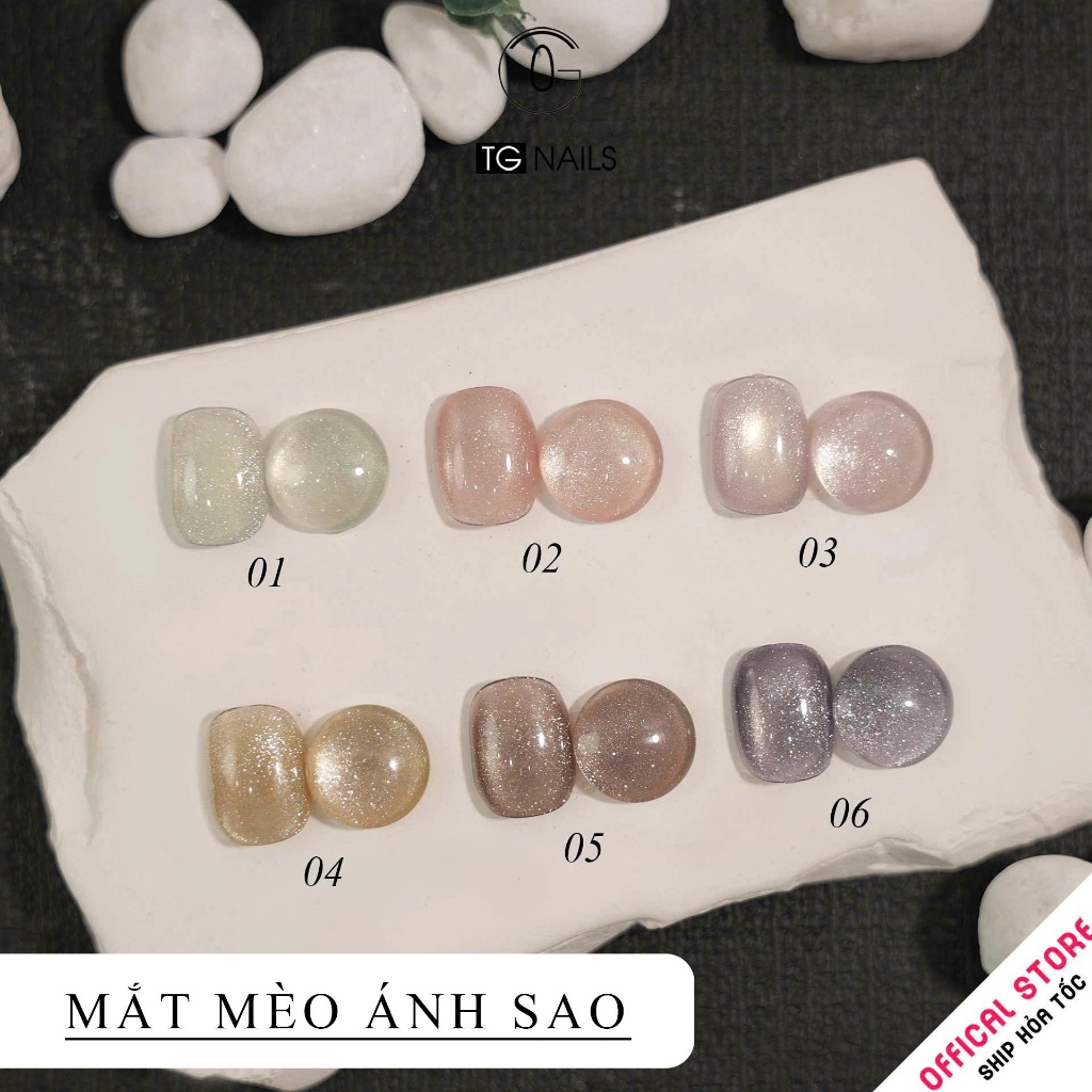 Set sơn gel 6 màu mắt mèo TG hiệu ứng ảo diệu siêu sáng