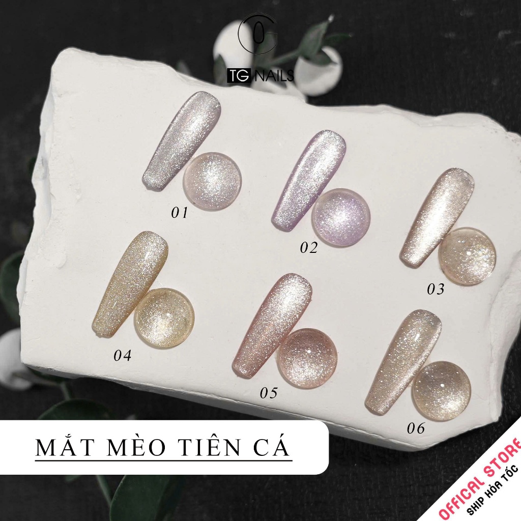 Set sơn gel 6 màu mắt mèo TG hiệu ứng ảo diệu siêu sáng