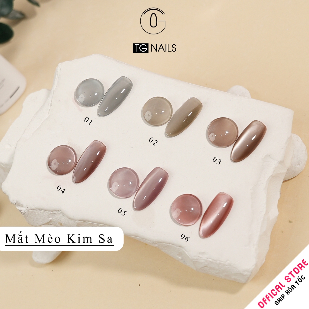 Set sơn gel 6 màu mắt mèo TG hiệu ứng ảo diệu siêu sáng