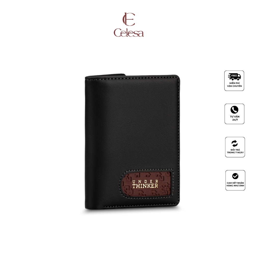 Ví Đứng SOLAR Da PU Nam Dập Chìm Cao Cấp Chính Hãng  Local Brand | CELESA