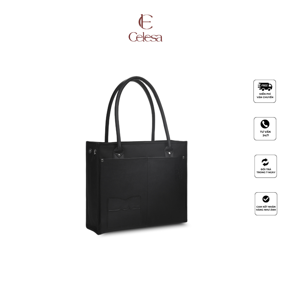 Túi Tote Đeo Vai Vải Phối Da PU JAMMIE Nam Nữ Bền Đẹp Trượt Nước Thời Trang | CELESA