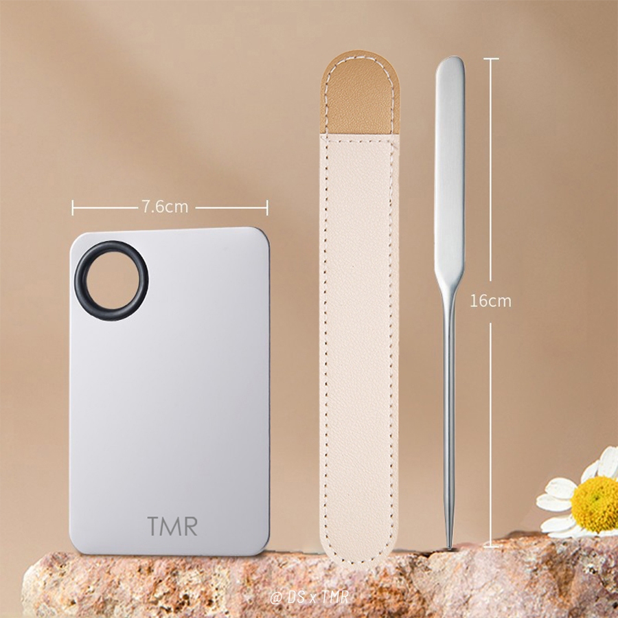 Bộ Dụng Cụ Trộn Tán Kem Nền SP304 TMR Bằng Thép Không Gỉ, Bảng Trộn Acrylic Cho Lớp Nền Mỏng Mịn