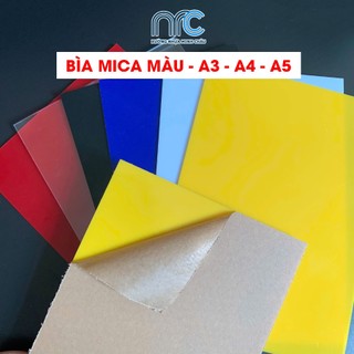 Combo 2 Tấm mica trong suốt, Tấm mica nhiều màu làm đồ Handmade, đồ trang trí - Kích thước A3,A4