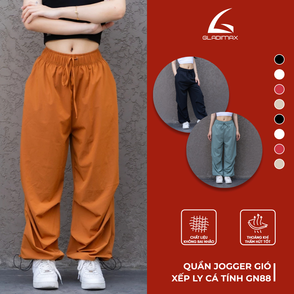 Quần Jogger Nữ GN88 Thời Trang Hottrend Gladimax, Quần Jogger Dáng Đẹp Dây Rút Điều Chỉnh Thoải Mái