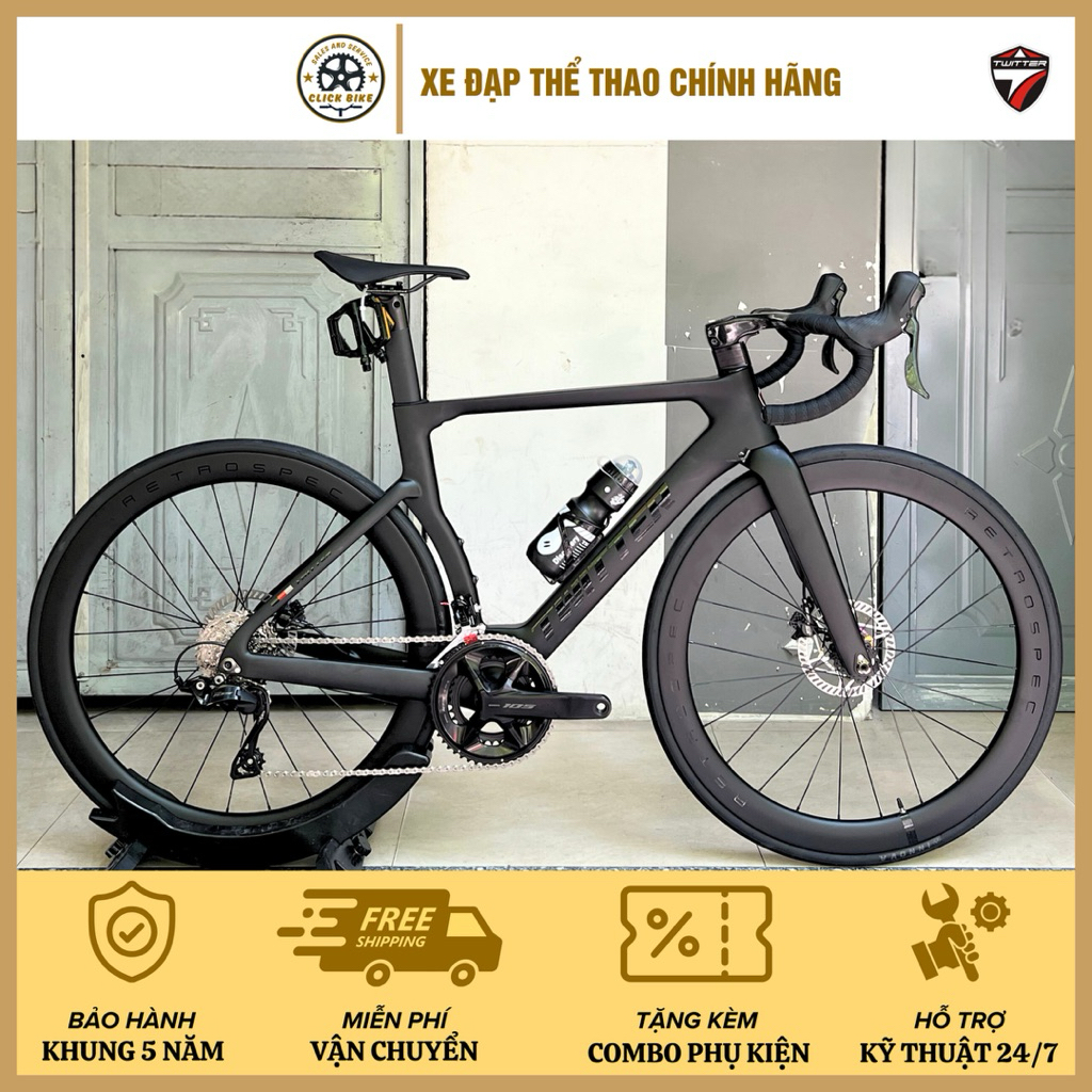 Xe đạp TWITTER T8 DISC | Full Carbon siêu nhẹ, Group 4 món Shimano 105 ...